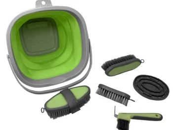 Best SHILOH STABLES TACK 5-Piece Grooming Kit with Collapsible Bucket