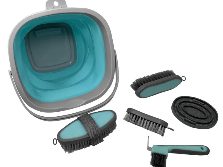 CJYjhMdN_2.webp Best SHILOH STABLES TACK 5-Piece Grooming Kit with Collapsible Bucket