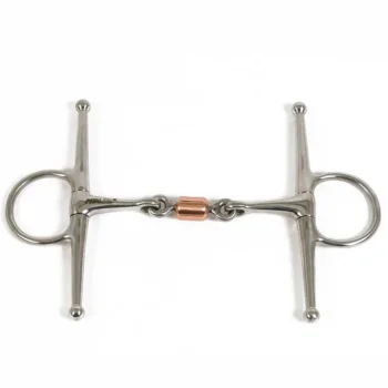 Hot PARTRADE Metalab Double-Jointed with Copper Roller Link Full Cheek Snaffle Bit Stainless Steel