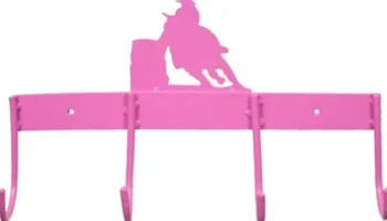 Outlet SHILOH STABLES TACK 4-Hook Flat Tack Rack with Barrel Horse Silhouette