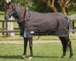 Online WEATHERBEETA ® ComFiTec™ Ultra Cozi II Detach-A-Neck Medium-Weight Turnout Blanket Charcoal/Blue/White