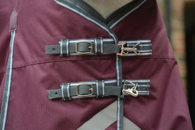 NMHBxIUV_1.webp Sale WEATHERBEETA ® ComFiTec™ Plus Dynamic II Standard Neck Lite Turnout Maroon/Grey/White