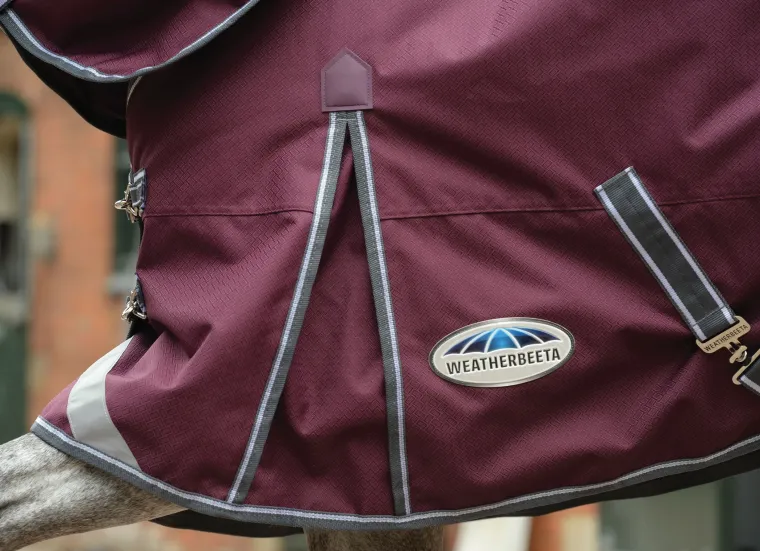 NMHBxIUV_2.webp Sale WEATHERBEETA ® ComFiTec™ Plus Dynamic II Standard Neck Lite Turnout Maroon/Grey/White