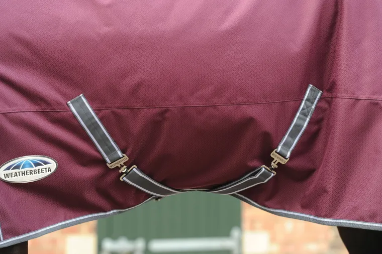 NMHBxIUV_6.webp Sale WEATHERBEETA ® ComFiTec™ Plus Dynamic II Standard Neck Lite Turnout Maroon/Grey/White