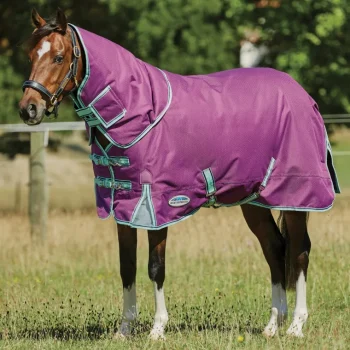 Best WEATHERBEETA ® Pony ComFiTec™ Premier Free II Detach-A-Neck Medium-Weight Turnout Blanket Purple/Navy/Mint