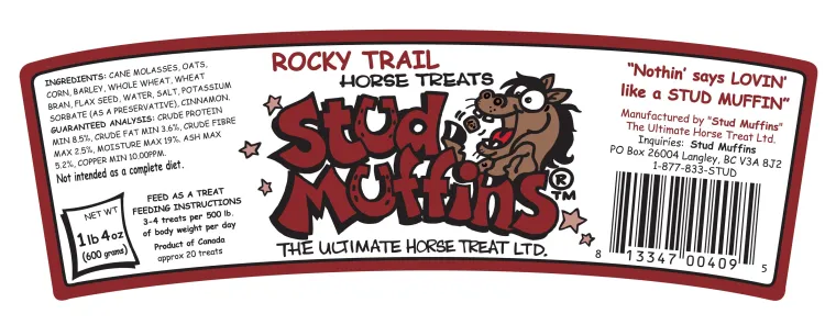 QPsGTMbq_1.webp Sale ANIMAL HEALTH INT Stud Muffins® Rocky Trail Horse Treats - 20 oz. Tub Cinnamon