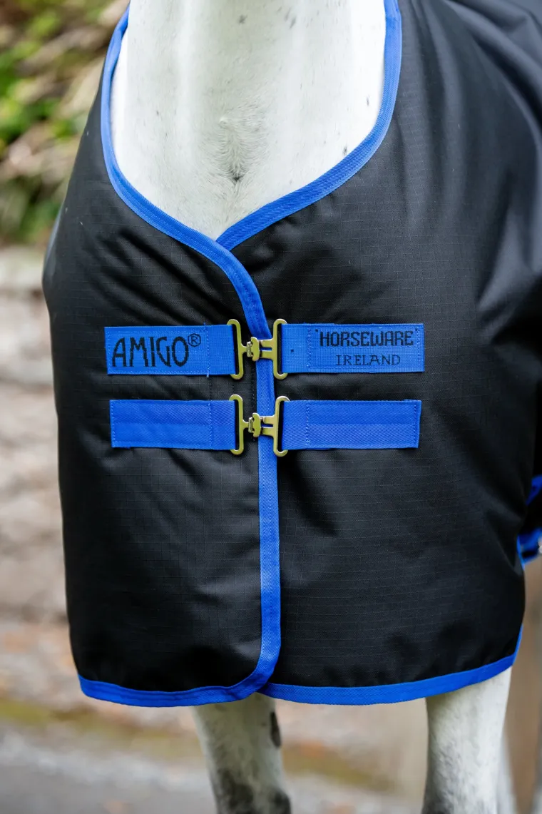 WrfmnAYC_2.webp Sale HORSEWARE ® Ireland Amigo® Ripstop 900D 50 Gram Standard Neck Pony Turnout Black/Classic Blue