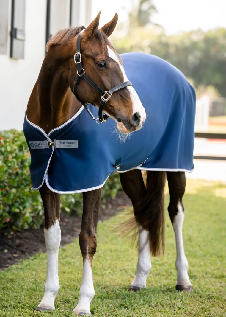 YFsxDqMh_0.webp New HORSEWARE ® Ireland Amigo® Jersey Cooler - Pony Navy/Titanium Grey
