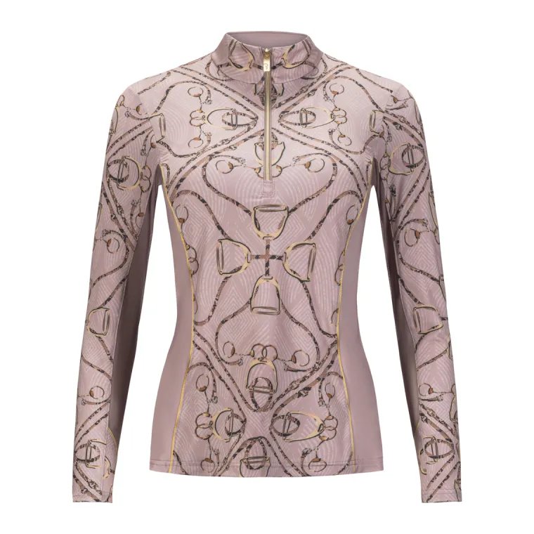 arista-golden-stirrups-quarter-lWsIsHtk-0.webp Hot ARISTA EQUESTRIAN Arista® Golden Stirrups Quarter-Zip Long Sleeve Sun Shirt Peony
