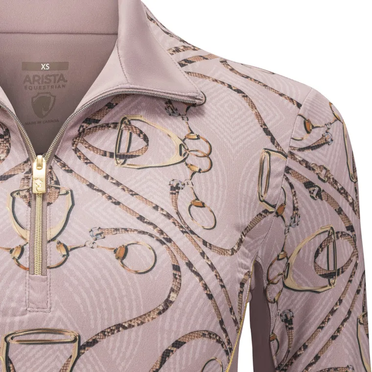 arista-golden-stirrups-quarter-lWsIsHtk-2.webp Hot ARISTA EQUESTRIAN Arista® Golden Stirrups Quarter-Zip Long Sleeve Sun Shirt Peony