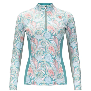 Best ARISTA EQUESTRIAN Arista® Ladies’ Viva Quarter-Zip Long Sleeve Shirt Light Verdigris