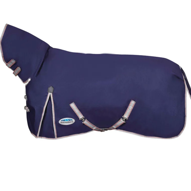 blyAcRjh_7.webp Hot WEATHERBEETA ® ComFiTec™ Essential Combo Neck Medium-Weight Turnout Blanket Navy/Silver/Red
