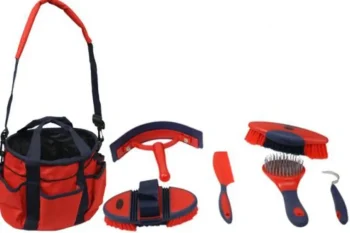 Fashion SHILOH STABLES TACK Showman® 6-Piece Soft Grip Grooming Kit with Nylon Bag