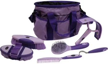 Fashion SHILOH STABLES TACK Showman® 6-Piece Soft Grip Grooming Kit with Nylon Bag