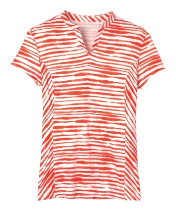Sale KIRSCH Dover Saddlery® Ladies’ Notch-V Stripe Short Sleeve Shirt