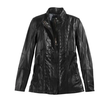Best RAMJEE LEATHERS DS Ladies’ Moto Leather Jacket Black