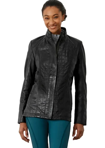 Best RAMJEE LEATHERS DS Ladies’ Moto Leather Jacket Black