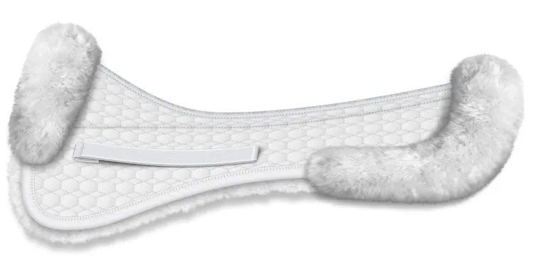 ea-mattes-platinum-ewwa-sheeps-PikxySeS-1.webp Sale WORLD EQUSTRN BRNDS E.A. Mattes Platinum EWWA Sheepskin Dressage Half Pad With Rear Trim
