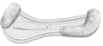 Clearance WORLD EQUSTRN BRNDS E.A. Mattes Platinum EWWA Sheepskin All-Purpose Correction Half Pad With Rear Trim