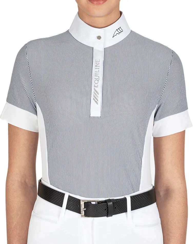 equilineladies-celic-short-sle-vXaHMyOj-0.webp Outlet EQUILINE AMERICA Equiline Ladies’ Celic Short Sleeve Show Shirt White/Deep Blue