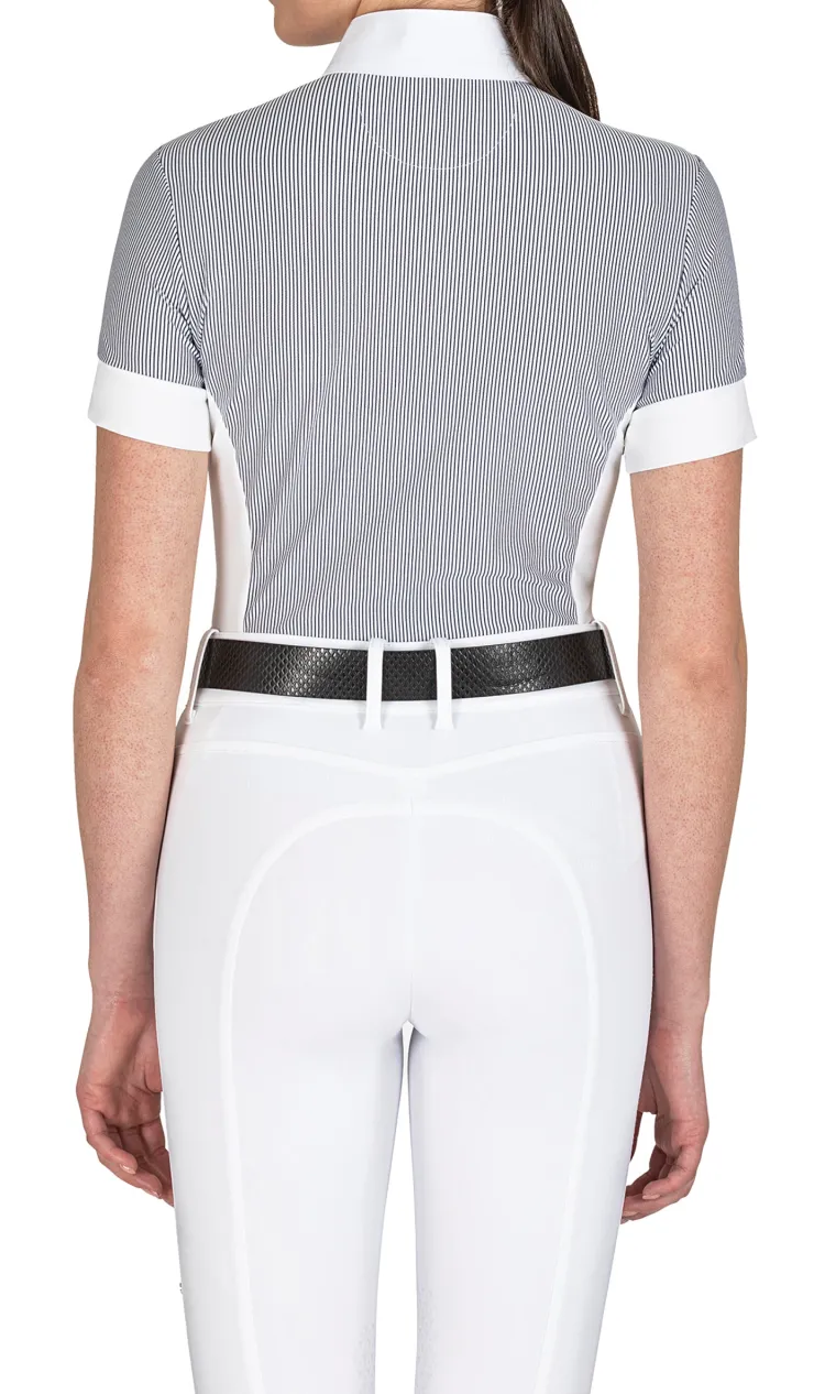 equilineladies-celic-short-sle-vXaHMyOj-1.webp Outlet EQUILINE AMERICA Equiline Ladies’ Celic Short Sleeve Show Shirt White/Deep Blue