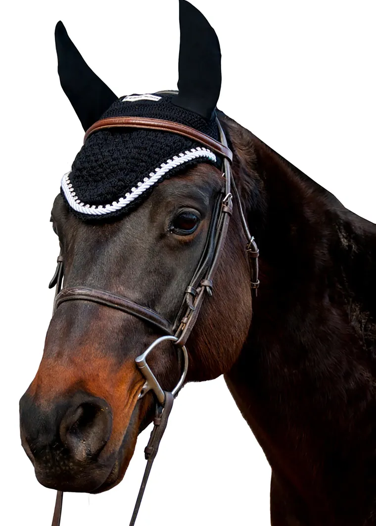 equine-couture-fly-bonnet-with-LcQSybJI-4.webp Sale JPC EQUESTRIAN Equine Couture™ Fly Bonnet With Piping And Crystals