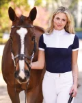 Online EQUISITE Genevieve Short-Sleeve Show Shirt Midnight Blue