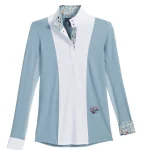 Discount ESSEX CLASSICS Danny & Ron’s Ladies’ Luna Long Sleeve Shirt Blue/Dogs