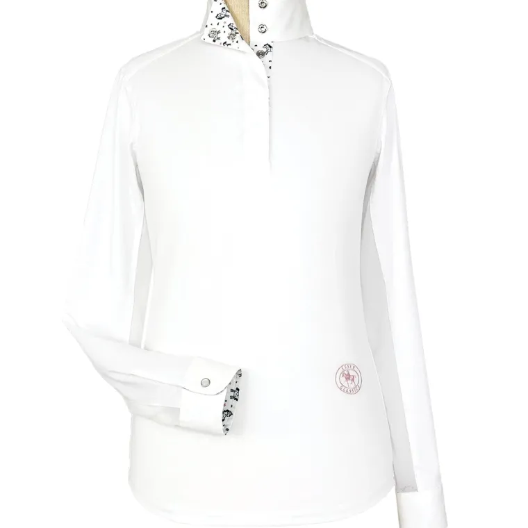 essex-classics-girls-talent-ya-yHbUDFIi-0.webp Online ESSEX CLASSICS Girls’ Talent Yarn Long-Sleeve Show Shirt White/Unicorns