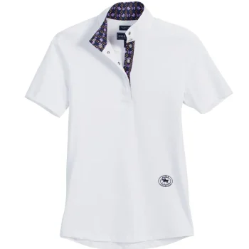Outlet ESSEX CLASSICS Ladies’ Talent Yarn® Short Sleeve Show Shirt White/Papillon Purple