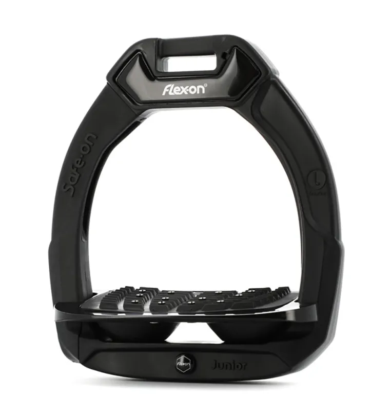 flex-on-junior-safe-on-incline-lNTvJnOI-0.webp Discount FLEX-ON EQUESTRIAN Flex-On® Junior Safe-On Inclined Ultra Grip Stirrups Black/Black