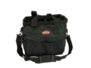 Clearance SHILOH STABLES TACK Showman® Nylon Grooming Tote with Mesh Bottom & Rolled Handles Black