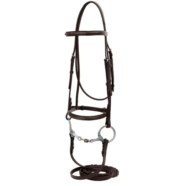 hdr-advantage-fancy-raised-sna-aRcAGKRx-0.webp Sale JPC EQUESTRIAN HDR Advantage Fancy Raised Snaffle Bridle With Laced Reins