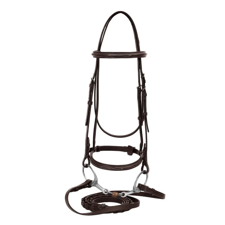 hdr-advantage-fancy-raised-sna-aRcAGKRx-1.webp Sale JPC EQUESTRIAN HDR Advantage Fancy Raised Snaffle Bridle With Laced Reins