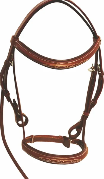 Best JPC EQUESTRIAN Henri De Rivel Fancy Raised Padded Bridle With Laced Reins