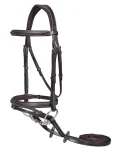 Outlet JPC EQUESTRIAN Henri De Rivel Pro Plain Raised Bridle With Flash & Rubber Reins Havana