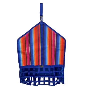 New SHILOH STABLES TACK Showman® Webbed Slow Feed Hay Bag Neon Serape