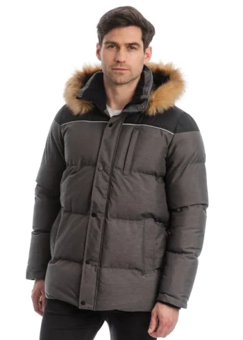 Clearance HORSEWARE ® Unisex Padded Parka With Removable Hood Black Melange