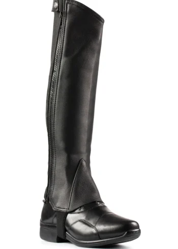 Outlet EQUINAVIA Horze Leather Half Chaps Black