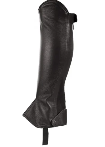 Outlet EQUINAVIA Horze Leather Half Chaps Black