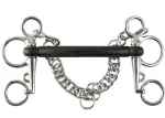 Hot EQUINAVIA Horze Rubber Mullen Mouth Pelham Bit Black