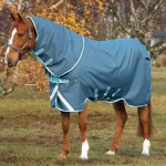New HORSEWARE ® Ireland Amigo® AmEco 12 Plus Medium-Weight Turnout Blanket Dark Blue/Sky Blue/Dark Blue