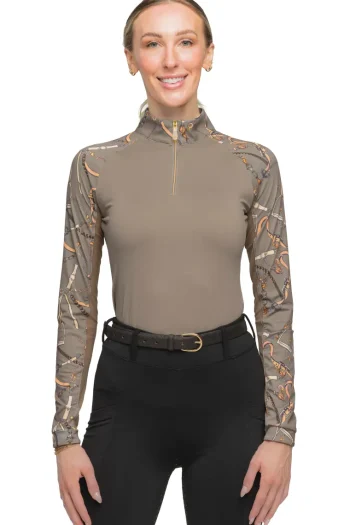 New KASTEL DENMARK Ladies’ Betty Raglan Long Sleeve Shirt Taupe Belts