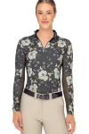 New KASTEL DENMARK Ladies’ Gigi Quarter-Zip Long-Sleeve Shirt Slate Garden Rose
