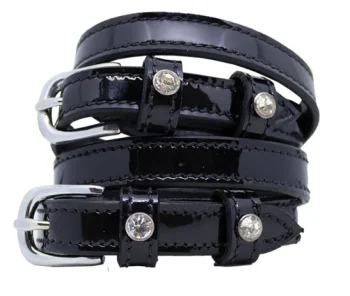 Fashion PEP-KAVALKADE Kavalkade Patent Leather Spur Straps Black Patent