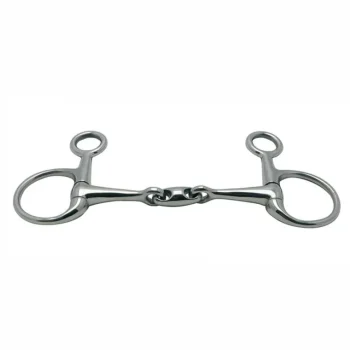 Best PARTRADE Metalab Baucher Double-Jointed with Oval Link Eggbutt Snaffle Bit - 16mm Stainless Steel