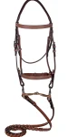 Clearance JPC EQUESTRIAN Laureate By Henri De Rivel Raised Fancy-Stitched Bridle With Laced Reins Oakbark