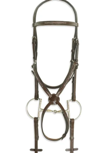 Outlet ERS Pessoa® Pro Fancy-Stitched Figure-8 Bridle Dark Brown