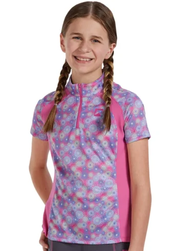 Best KIRSCH Riding Sport™ Kids’ Airflow Quarter-Zip Print Short Sleeve Shirt
