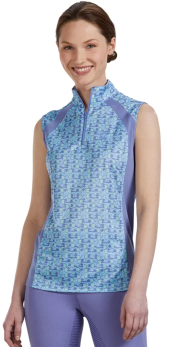 Clearance KIRSCH Riding Sport™ Ladies’ Airflow Quarter-Zip Print Sleeveless Shirt